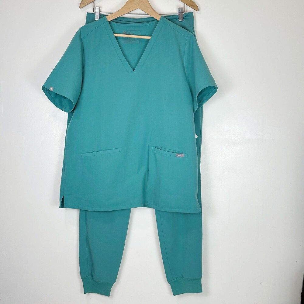 FIGS Limited Edition Marine Casma Top Zamora HW Jogger Pant Scrub Set XL & L/T